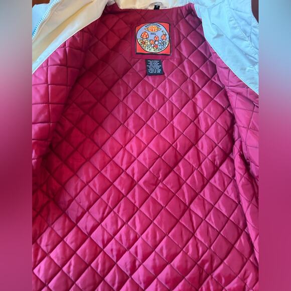 Vintage Sims retro style ski jacket cream blue size Small - Picture 7 of 9